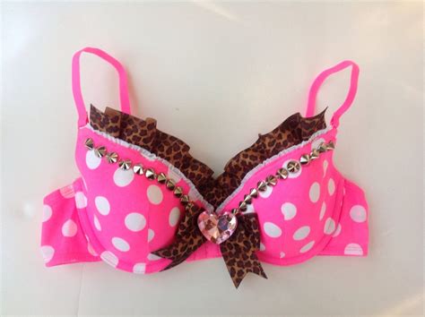 Neon Pink Spiked Festival Bra Festival Bra Bra Tops Bra