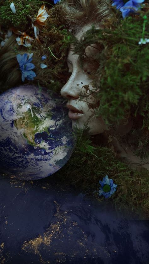 Gaia Aesthetic Collageart Myfirstshuffle In Mother Nature