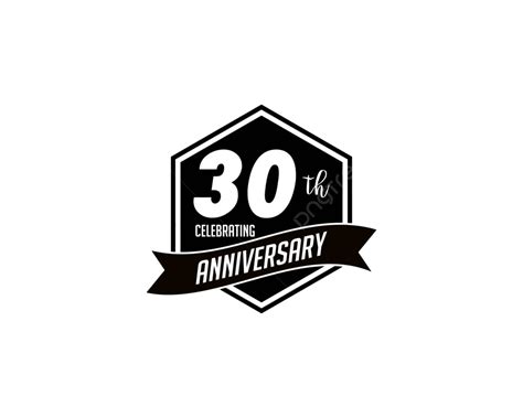 Thirty Year Anniversary Badge Postcard Date Greeting Vector Postcard