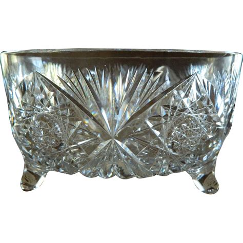 American Brilliant Cut Glass Footed Centerpiece Bowl From Theopulentowl On Ruby Lane