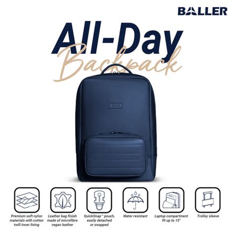 Promo Tas Ransel Baller All Day Backpack Nylon Bag Navy Blue Cicil