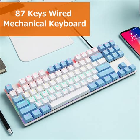 Iblancod Wired Mechanical Keyboard Metal Panel Two Color Injection