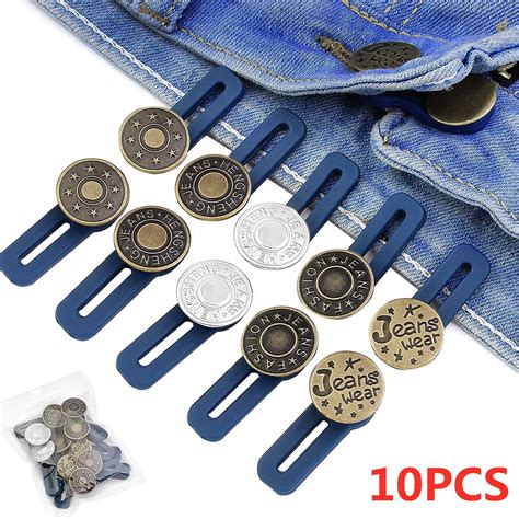 10pcs Metall Knopf Verl Ngerung F R Hosen Jeans Frei N Hen Verstellbare