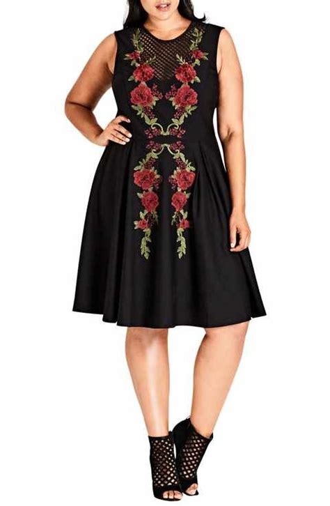 City Chic Rose Adore Fit And Flare Dress Plus Size Trendy Plus Size