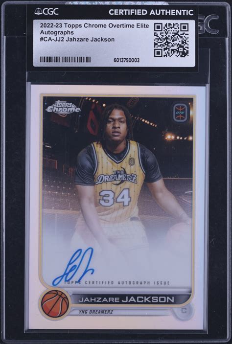 2022 Topps Chrome Overtime Elite OTE Jahzare Jackson RC AUTO CA JJ2