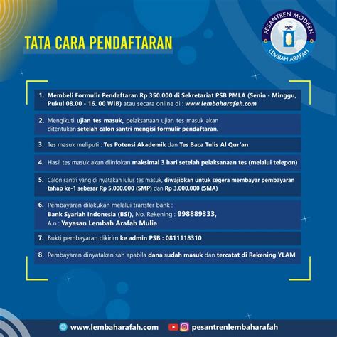 Tata Cara Pendaftaran Smp Sma Islam Arafah