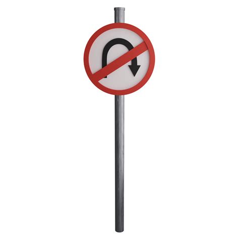 No U turn right sign on the road clipart flat design icon isolated on ...