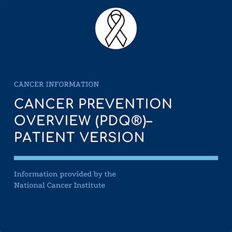 Cancer Prevention Overview Pdq® Patient Version General Medical Information