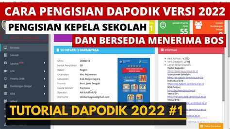 Cara Isi Dapodik Versi 2022 1 Memunculkan KEPSEK Bersedia Menerima