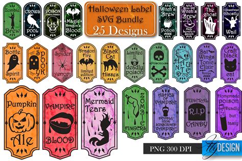 Halloween Labels | Potion Labels | Vintage Bottle Labels v.1 By Fly Design | TheHungryJPEG