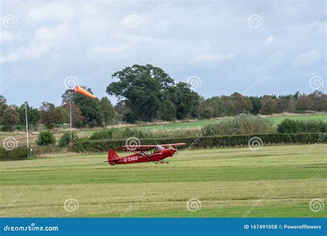 OLD WARDEN, BEDFORDSHIRE, UK ,OCTOBER 6, 2019.Small Airplane Ready To Take Off on the Airfield ...