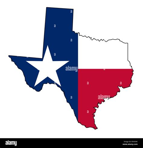 Texas Map Outline and Flag Stock Photo - Alamy