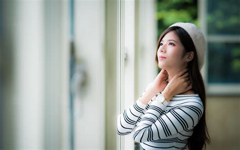 Pictures Brown Haired Bokeh Watch Girls Asiatic Hands 3840x2400