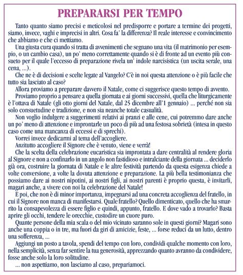 RIFLESSIONE SETTIMANA 11 18 DICEMBRE Comunità Pastorale l Annunciazione