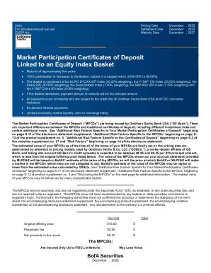 Fillable Online Market Linked Capped Certificates Of Deposit Linked To