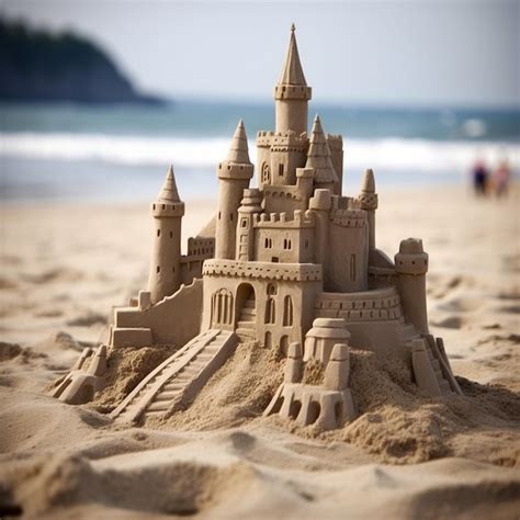 Premium AI Image | Sandcastles on the beach