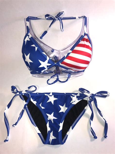 Patriotic Bikini Fourth Of July Bikini American Flag Etsy