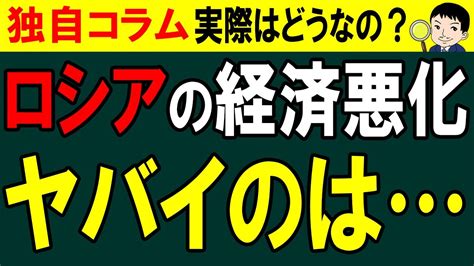 戦争による経済制裁でロシアの経済は悪化しているのか？g20諸国よりも好調なのか？ロシア経済の実態は…【独自コラム】 Youtube