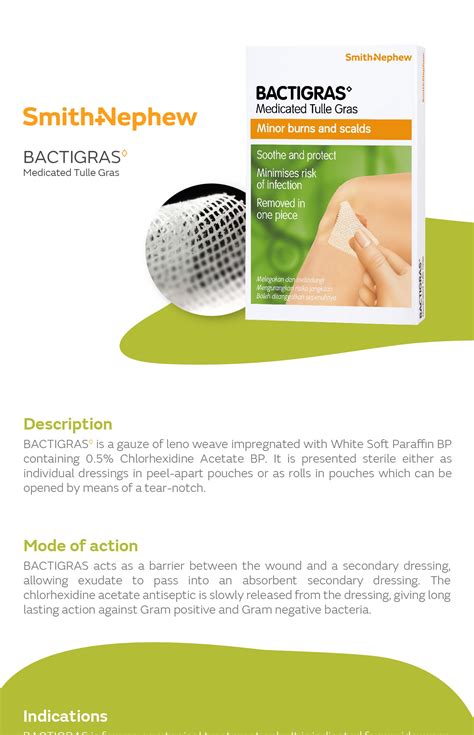 smithnephew bactigras medicated tulle gras dressing cm  cm