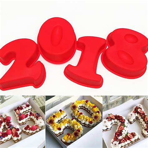 Cheers US Silicone Numbers Cake Molds 3D Digital Baking Silicone Mould