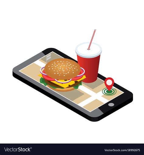 Isometric City Fast Food Delivering Royalty Free Vector