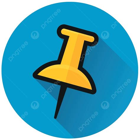 Push Pin Circle Blue Icon Pushpin Design Clipart Vector Pushpin