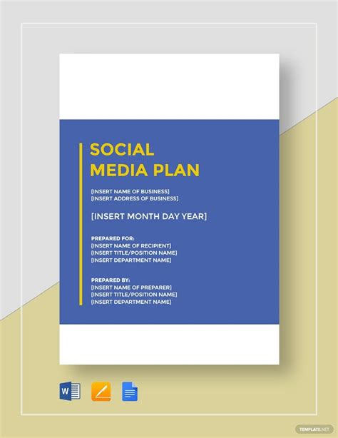 Social Media Plan Template in Word, Pages, Google Docs - Download ...