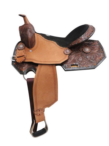 16 Double T Barrel Style Saddle With Amber Colored Rhinestones And