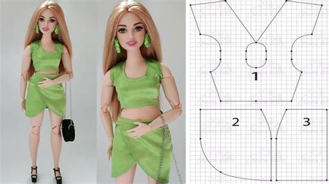 Crop Top Y Falda Para Barbie Curvy Patrones En La Descripci N En