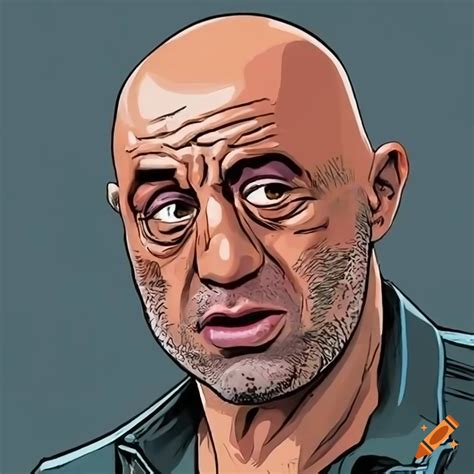 Cartoon Illustration Of Joe Rogan In High Resolution On Craiyon