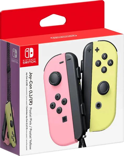 Nintendo Joy Con (L/R) Wireless Controllers Pastel Pink/Pastel Yellow ...