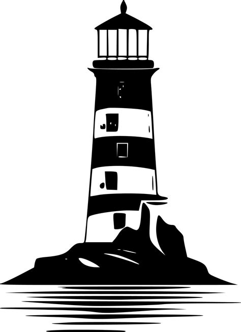 Lighthouse Black And White Vector Illustration 23853834 Vector Art At