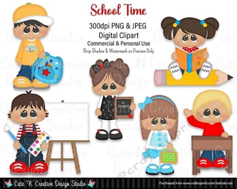 School Time Digital Clip Art Set - CUP1198849_43865 | Craftsuprint