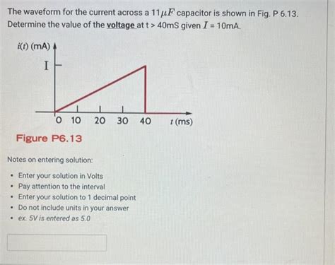 Solved The waveform for the current across a 11μF capacitor Chegg