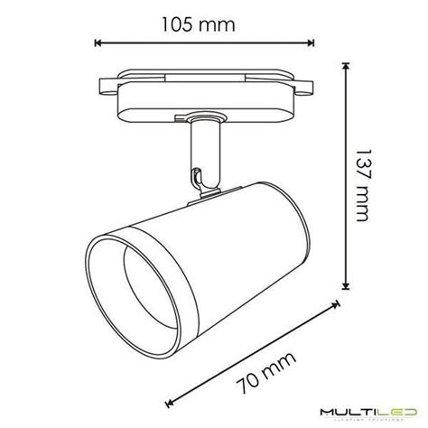 Foco De Carril Led Monof Sico Para Gu Spot Blanco