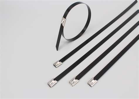 201 304 316 PVC Coated Stainless Steel Cable Ties Ball Self Locking