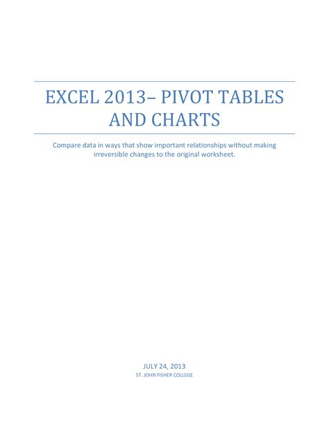 Pivot Table Chart - How to create a Pivot Table Chart? Download this ...