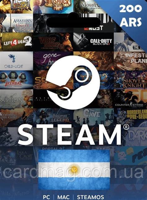Подарочная Карта Steam Gift Card на Сумму 200 ARS (ARGENTINA) — Купить ...