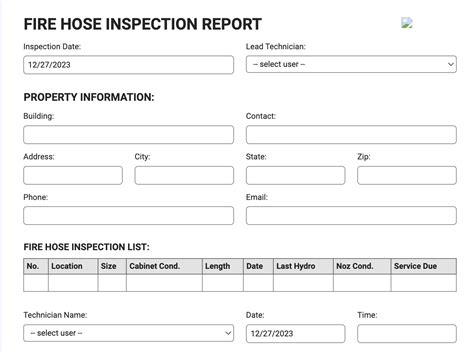 Fire Hose Inspection Form Joyfill