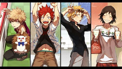 Bakugou Katsuki And Kirishima Eijirou And Kaminari Denki And Sero Hanta My Hero Academia Boku No