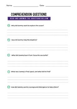 Squid Story Rd Th Grade Reading Comprehension With Question Worksheets