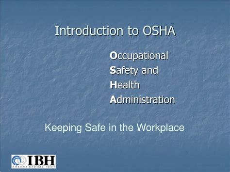 Ppt Introduction To Osha Powerpoint Presentation Free Download Id