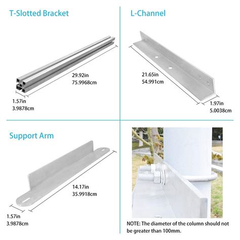 Free Shipping Renogy Single Side 27 4in Pole Mount Support For Solar Panel