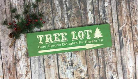 Christmas Sign Tree Lot Sign Rustic Christmas Decor Wood Sign