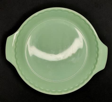 Vintage Jadeite Fire King Green Pie Pan Plate Etsy