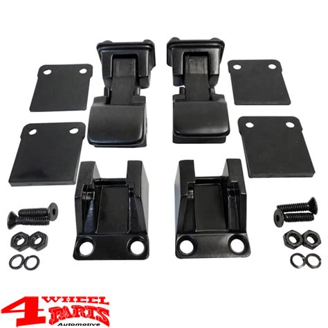 Hood Catch Set Stainless Steel Black Powder Coated TJ Style Jeep CJ