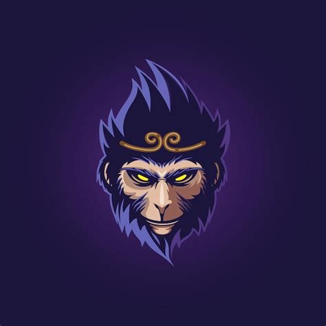 Premium Vector Monkey King Head Illustration