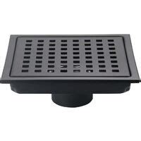 Ccykxa Drain De Plancher De Douche Carr De Po Noir Mat Grille Avec