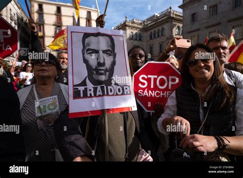 Los manifestantes se ven con el retrato de Pedró Sánchez y las