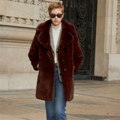 The Kooples Jackets And Coats The Kooples Long Faux Fur Coat In Brown Poshmark